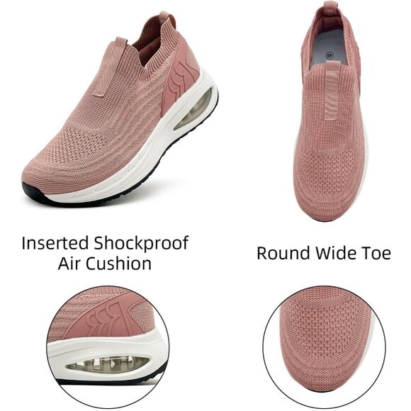 Dolphinslides Women Men Pink Running Athletic Tennis Lightweight Sport Sneakers - Picture 3 of 7